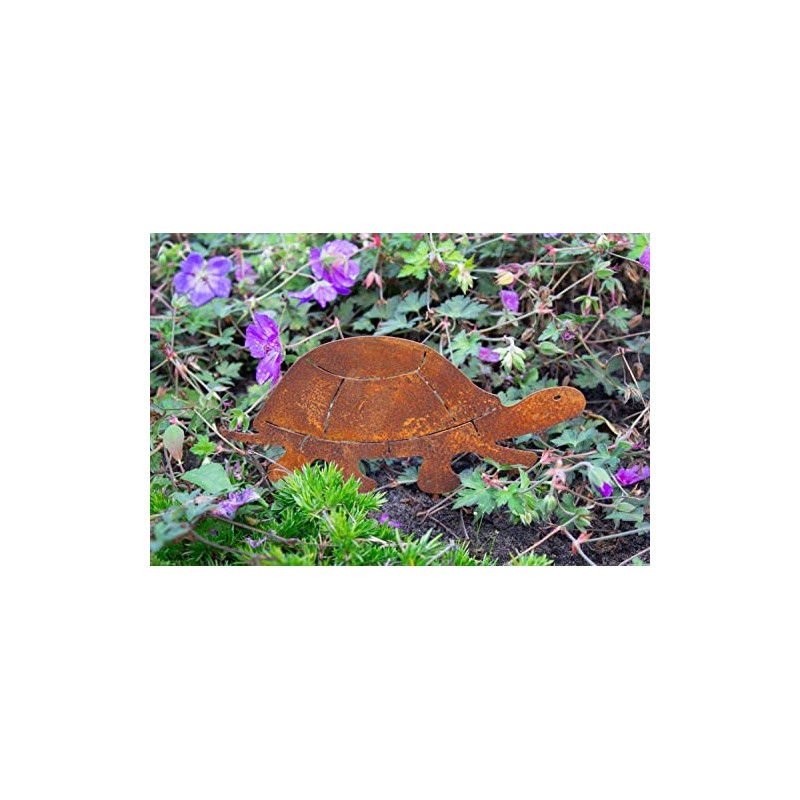 B2S BACK2SEASON Metal Stake Tortoise Patina Rust Garden Stake Spring