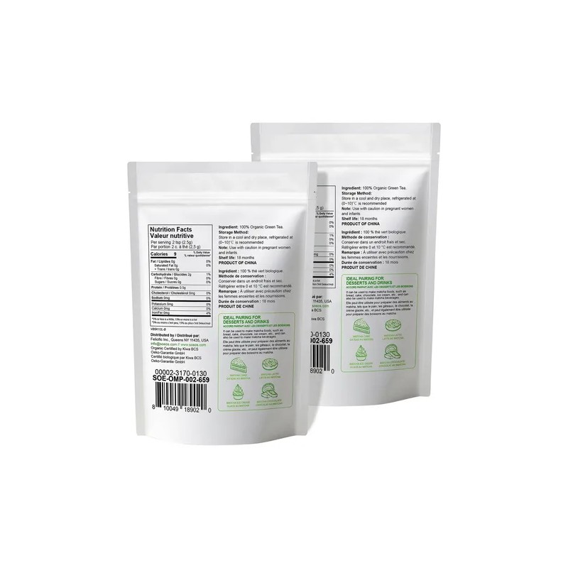 Soeos Matcha Orgánico En Polvo Soeos, 113 G (2 Paquetes)