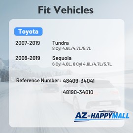 AZ-HAPPYMALL Front Alignment Camber Adjustment Bolt Kit - Compatible with Toyota Tundra 2007-2019, Sequoia 2008-2019, Lower Control Arm Cam Bolts, Replace# 48409-34041, 48190-34010