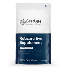 BestLyfe Reticare Eye Supplement | 60 Vegan Caps | Advanced Eye Support | Detox, Repair & Maintain | Lutein | Vitamin B | Carotenoids | Anti-Inflammatory | Antioxidant | UK Made