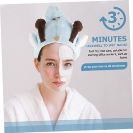 Baluue Lovely Double-Layer Hair Drying Towel Cap Quick Drying Shower Hat for All Hair Types for Bathing Makeup and Travel Soft Absorbent Design