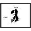 Heaven Decors Girl with Music Headphone Black Wall Sticker Size(59