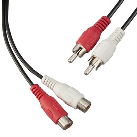 TENINYU 10 Feet AV Extension Cable RCA Stereo Audio Cable, 2RCA Male to 2RCA Female Audio Extension Cable Red/White Connectors 10FT