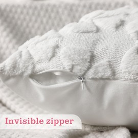 Mixweer Bow Pillow Covers Set of 2 Coquette Room Decor Cute Faux Fur Soft Bowknot Preppy Stuff Fluffy Plush Aesthetic Pillow Covers for Bed Sofa Couch, Fall Christmas Decor(20 x 20 Inch,Cream White)