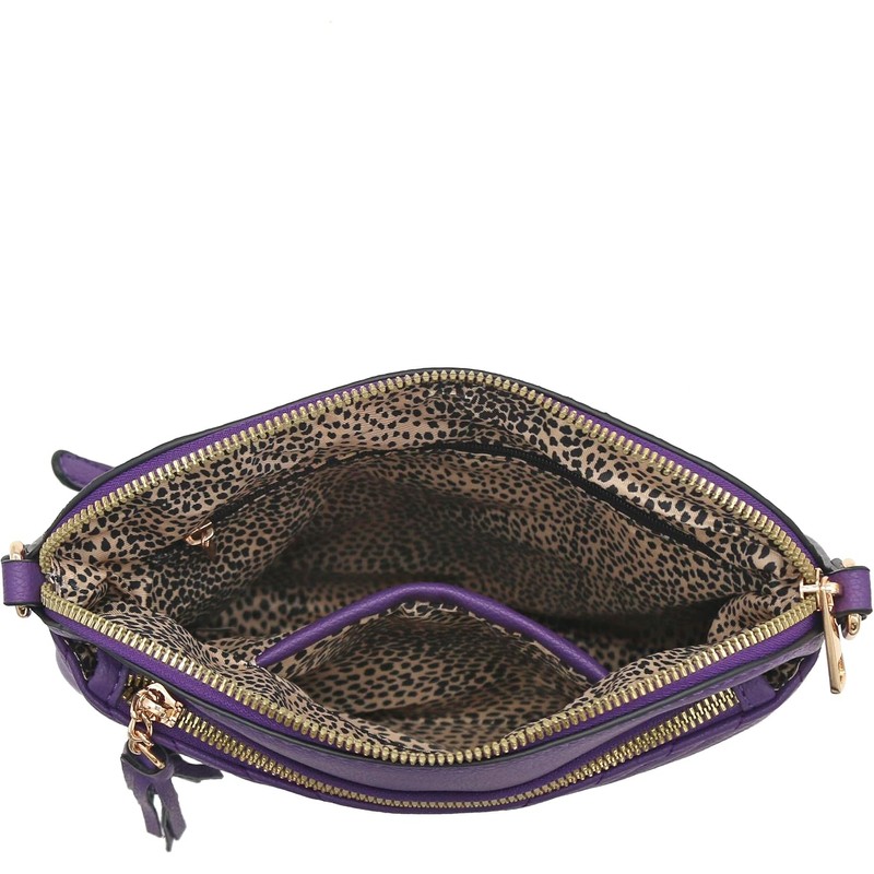 Chevron - Bolso cruzado acolchado mediano con detalle de borla