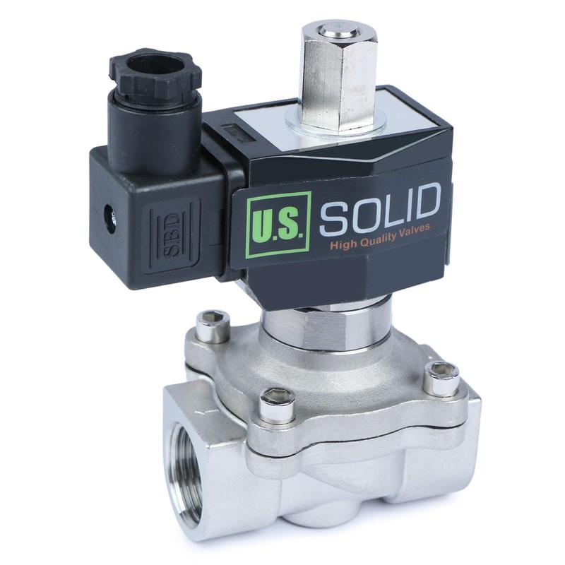 U.S. Solid 3/4" Solenoid Valve - Stainless Steel 12V DC
