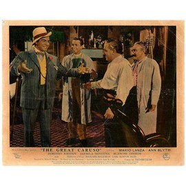 The Great Caruso Original 8x10 Lobby Card 1951 Mario Lanza in Suit & hat