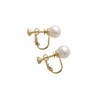 VINGTAINE P1288A-WHG-E Single Grain Pearl Earrings 0.3 inches (8 mm)