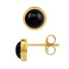 Silvershake 5MM Petite Natural Round Shape Black Onyx 14K Yellow