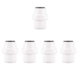 sourcing map 1/2 Inch BSP Male - 3/8 Inch Tube OD Straight Quick Connect Water Purifiers Tube Fittings Push in to Connector Filter Tube Quick Connector for RO Reverse Osmosis System 5pcs