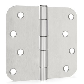 3 Pieces goldenwarm Satin Nickel Door Hinges 4 x 4 Heavy Duty Hinges with 5/8" Radius Corners - Residential Door Hardware, Brushed Nickel Iron