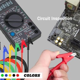 5PCS Alligator Clips Test Leads Dual Ended Crocodile, Alligator Clips Electrical Test Leads Set,Jumper Wires Heavy Duty with,for Electrical Testing, 5 Colors 3.28 ft(Y-Y 1m 5S)