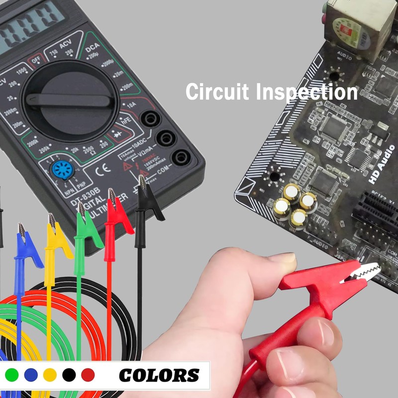 5PCS Alligator Clips Test Leads Dual Ended Crocodile, Alligator Clips