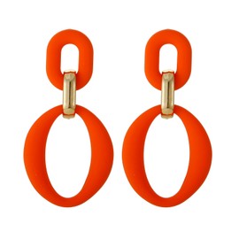 SIXDUTON Large Hanging Earrings for Women, Hoop Earrings Acrylic Colourful Earrings, Retro 80s 90s Neon Earrings Exaggerated Fashion Jewellery, Carnival Theme Party Earrings Aesthetic, Acrylic, No