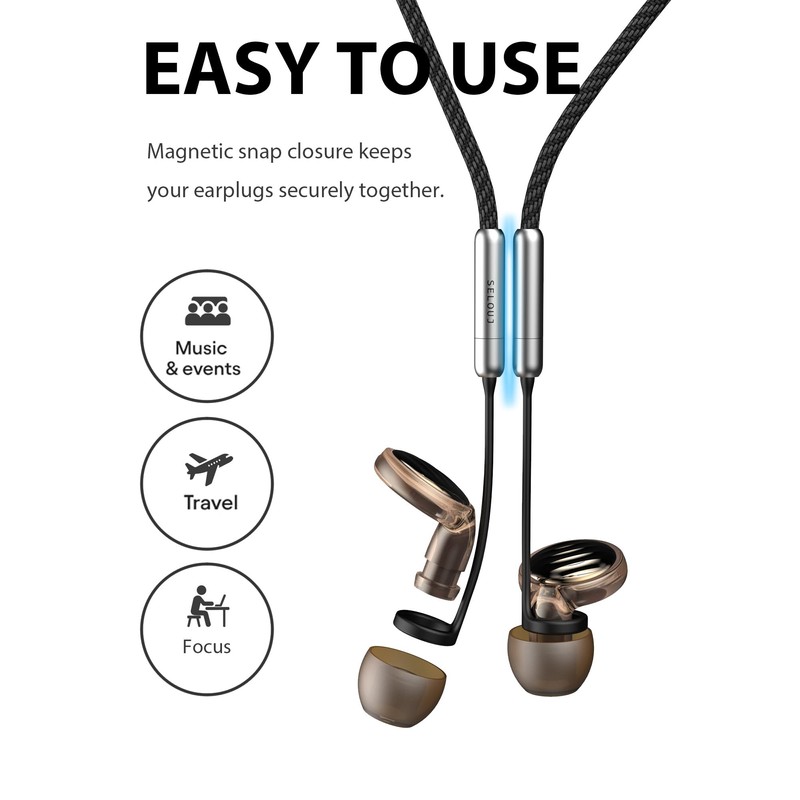 Earplug Lanyard with Magnetic Safety Cord – 2 Pack Silicone