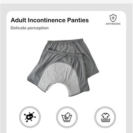 DEEYOTA Adult Diaper Pants with Diaper Pads,Cotton Elderly Incontinence Diaper Spacer Panties,Unisex Post-Operative Nursing Panties,Leak Proof Washable Machine Washable Nursing Triangle Pants