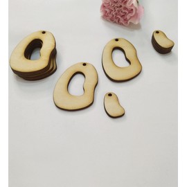 40pcs Unfinished Wood Earring Blanks, Bean Shape Earring Blanks for Women Earrings Jewelry DIY Craft Making (2'')