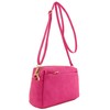 FashionPuzzle Kleine Umhängetasche mit 3 Reißverschlüssen., Pink (fuchsia), Einheitsgröße