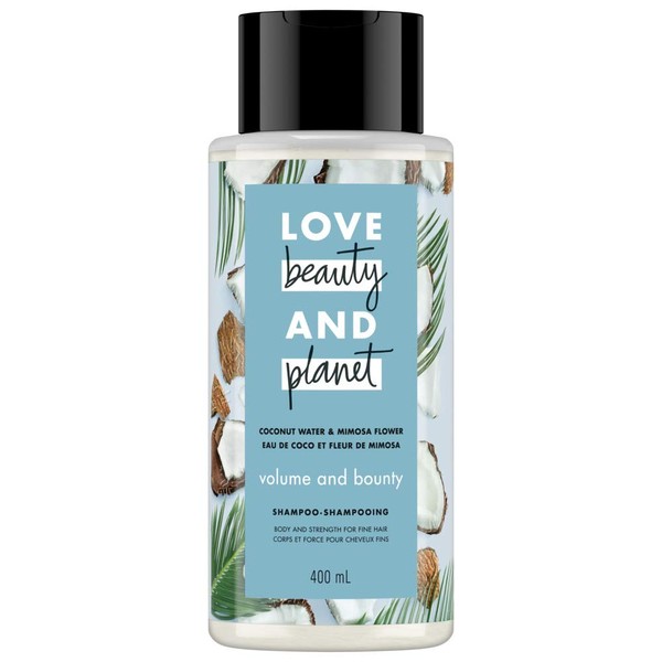 Love Beauty And Planet Coconut Water & Mimosa Flower Shampoo volume Volume & Bounty made with coconut water and mimosa flower, helps rejuvenate fine hair 400 ml