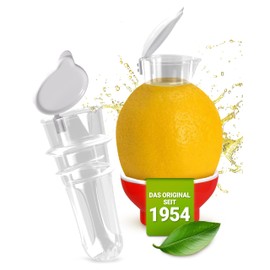 Patent-Safti Juicer I The Original Juice Pourer for Lemons, Orange etc. 3 pcs Yellow Easier than any juicer I BPA free, 3 x yellow.