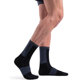 Icebreaker Men's Merino Blend Run+ Ultralight Crew - Black/Graphite - Medium