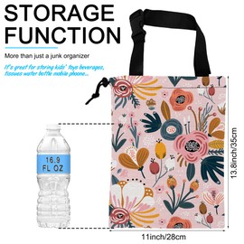 Car Trash Bag Creative Floral Car Garbage Bag Hanging Car Trash Can for Back Seat with Drawstring, Waterproof Garbage Bags for Car Accessories Vehicle Travelling Camping Outdoor