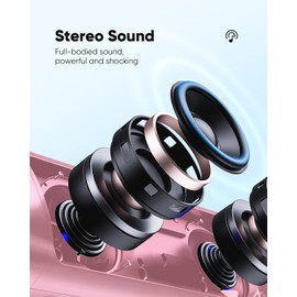 Bluetooth Speaker Gifts for Men: Portable Wireless, IPX5 Waterproof, White Elephant Gifts for Adults, Stocking Stuffers for Teens Boy Girl, Up to 20H Playtime, TWS Pair, for Home/Party/Outdoor (Pink)