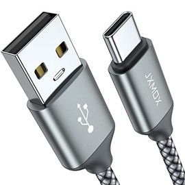Cable USB tipo C, USB A a USB C 3A de carga rápida (paquete de 2 unidades de 3.3 pies), cable de carga trenzado compatible con iPhone 15, 16, 17 Pro M