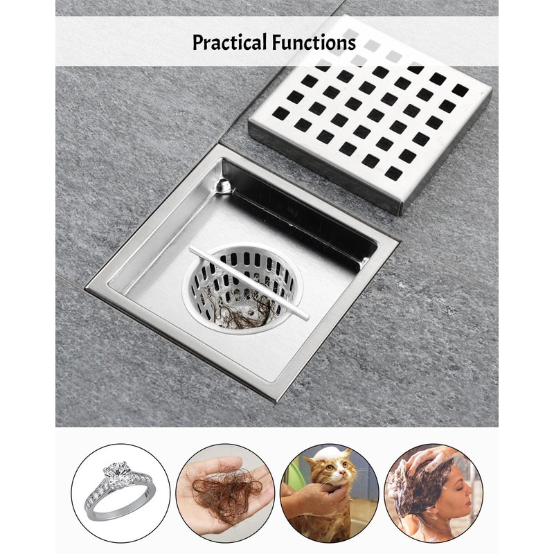 2 Inch Hair and Debris Strainer, Shower Drain Strainer with