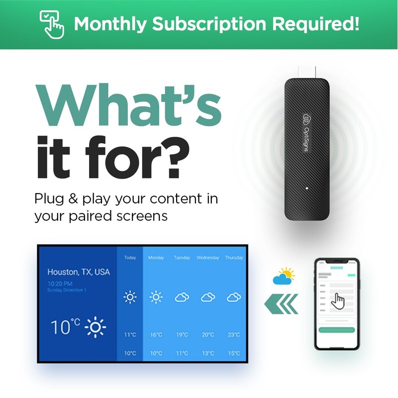 OptiSigns Android Stick Digital Signage Player - UK Plug