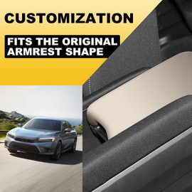 TTX LIGHTING Armrest Cover for Honda Civic 2016-2021 Center Console Pad Covers Scratch Resistance Protector Pad Decoration Accessories Armrest Decoration(Beige)