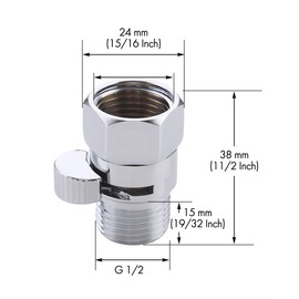 KES Water Flow Control Valve Brass Shut Off Valve Shower Head Valve Regulator for Showerhead and Handheld Shower Chrome, K1140B-CH