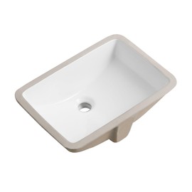 KDKSC 18 Inch Undermount Bathroom Sink White Ceramic Rectangular Under Counter Bathroom Sink for Cabinet Porcelain Vanity Sink,Overflow Type (18.4"x13.0")