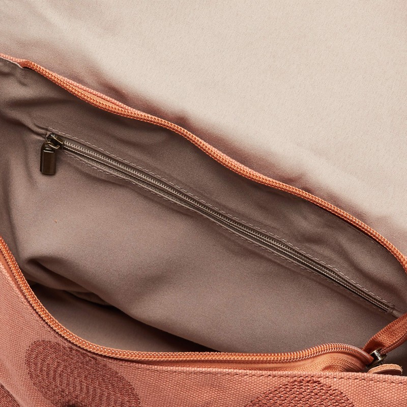 Tora Mini Shoulder Canvas Embroidery/Cow Leather, pale orange