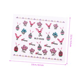 Beavorty Fashion Easter Nail Art Stickers 3D Glitter Nail Stickers Decals Easy DIY Nail Applique for Home Decor BLE1052D
