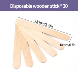 SGERUFZ 20 Holzstäbchen - Wachsschaber aus Holz zum Kontrollieren oder Auftragen von Wachs, mit abgerundeten und polierten Kanten, ideal für Haarentfernungsapplikatoren