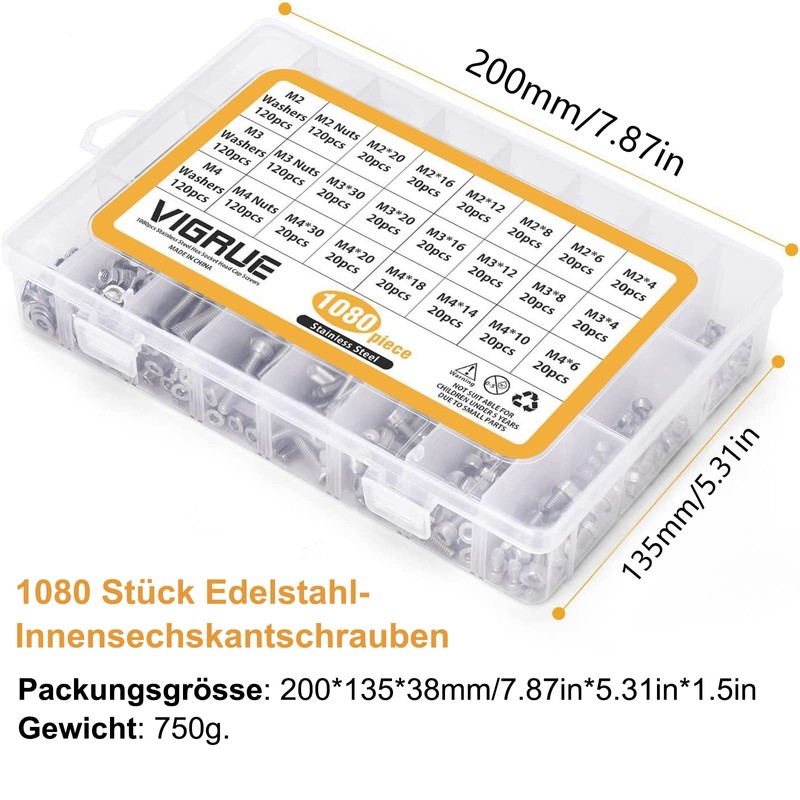 Vigrue M2, M3, M4, M5 screw set