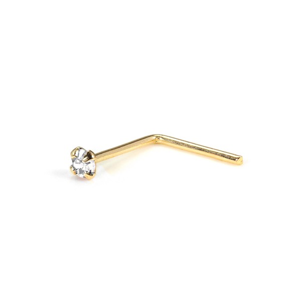 jewellerybox 9ct Yellow Gold L Shape Curved Nose Stud with