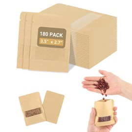 180 Pack Small Seed Envelopes Resealable with Clear Window – 2.8 x 3.5", Gardening Seeds Packet Storage Bags for Seeds Saving, DIY gifts, Jewelry, Snack, Tea Samples