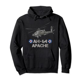 Military Aircraft AH-64 Apache Helicopter Army Aviator gift Pullover Hoodie