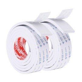 PATIKIL 2m/6.6ft Sealing Foam Tape, 2 Pack 5cm Wide 8mm Thick Single Sided Weather Stripping Door Seal Strip for Window Door Insulation, White