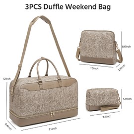 Duffle Bag for Travel,Weekender Bags for Women with Toiletry Bag,Carry On Overnight Bag,40L Gym Bags for Women,Personal Item Travel Bag with Shoe Compartment