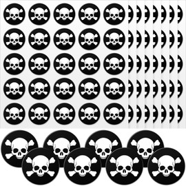 Leinuosen Helmet Stickers Football Baseball Helmet Decals 1-1/8 Inch Vinyl Sports Football Decals Self Adhesive Hockey Stickers for Hockey, Lacrosse, Batting(Black Print White,Skull)