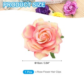 PATIKIL Rose Boho Hair Clips, Fabric Flower Brooch Pins for Women Wedding Party Dance Dress Clothes Accessories Valentine's Day Gifts, Peach Pink