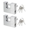 PATIKIL High Security Padlock, 2Pcs 2.8 Inch Steel D-Shaped Heavy