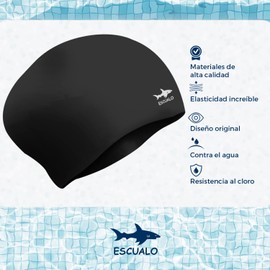 escualo Gorra para Natacion Mujer Adulto Modelo Lady Cap (Silicon) Impermeable, Unitalla, Color Negro