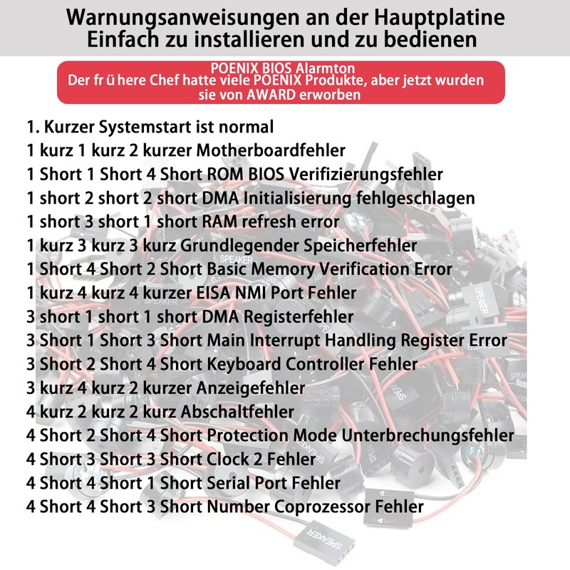 GERUI Pack of 20 PC Motherboard Internal Piezo Speakers BIOS