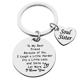 Best Friend Keychain Friendship Gifts for Women Best Friend, To My Best Friend Keyring Birthday Christmas Gifts for Sister BFF Graduation Gifts Jewelry