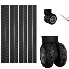 ARVORUM Luggage Wheel Covers (8 Pcs) - Wheel Protective Covers Silicone, Noise Reduction, Shock Absorbing Protectors | Cut-to-Fit for Suitcase Spinner Wheels & Office Chair Casters (Black)