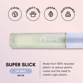 Clover Super Slick Lip Gloss | Non Sticky Lip Jelly, Moisturizing And Hydrating Pigmented Lip Gloss | Cruelty-Free & Vegan Lip Makeup | Shade - Go To